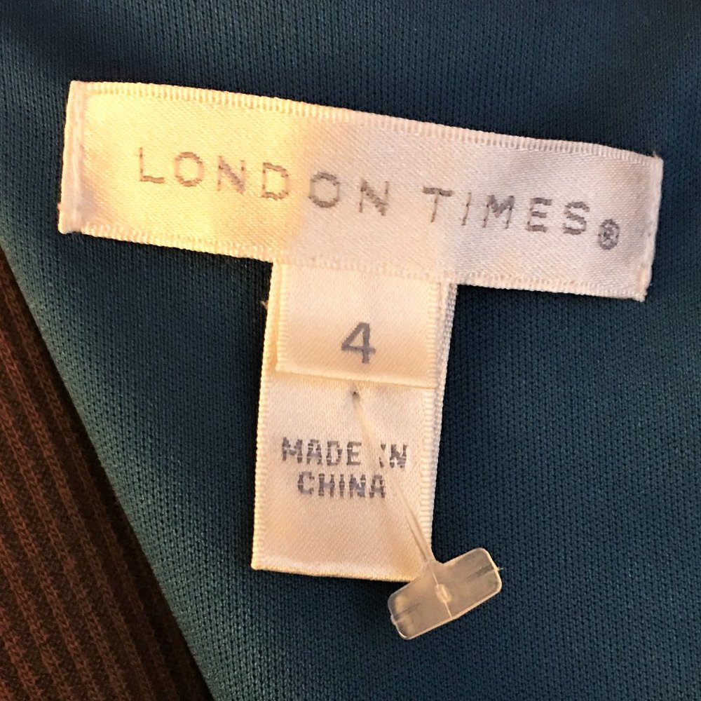 LONDON TIMES Aegean Blue Tiered BodyCon Dress 4 - Picture 8 of 10